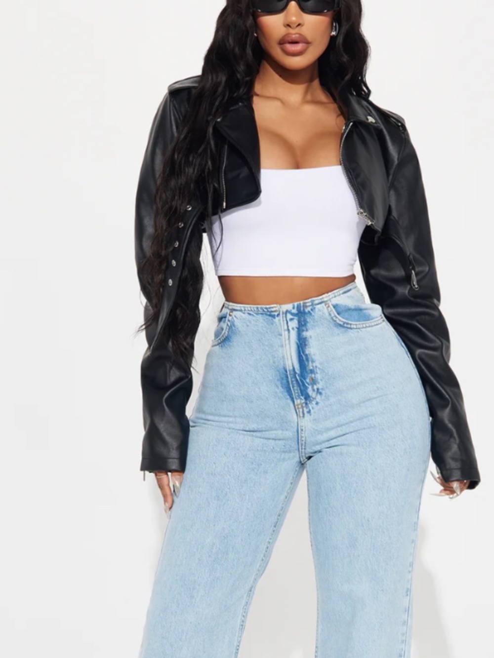 Moto Style Cropped Jacket - Picture 4 of 10